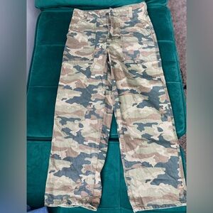 Free People Camo High waisted Wide leg